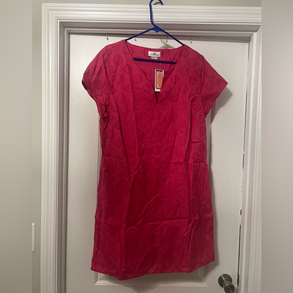 NWT Vineyard Vines Hot Pink Cotton Dress with Circle Details, size 12